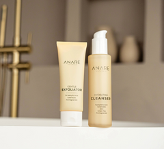 Two skincare products from ANARE on a shelf with a blurred background